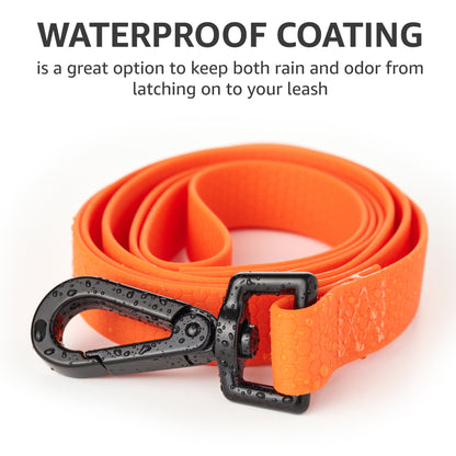 waterproof coating is great option to keep both rain & odor from latching on to your leash