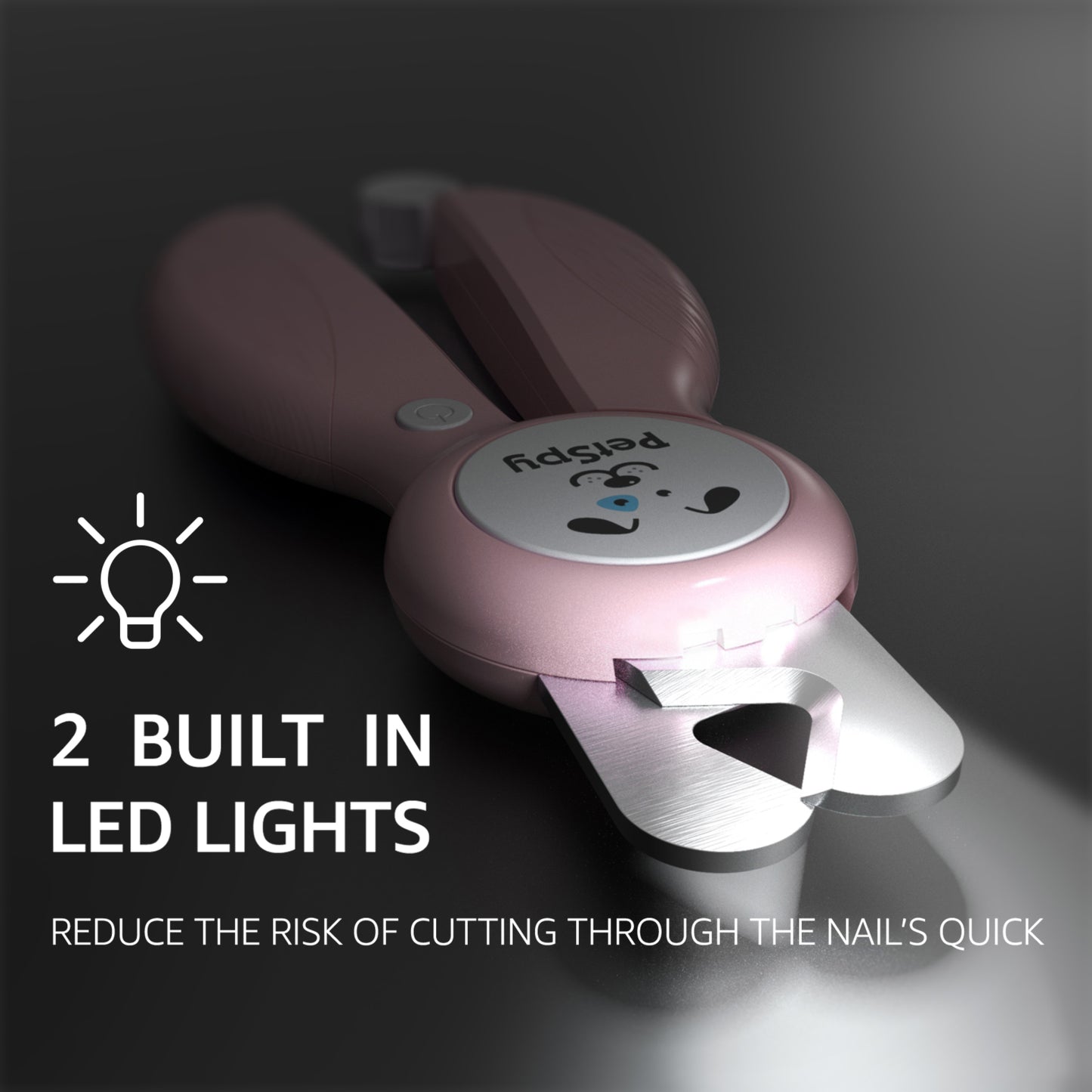 2 built in led lights reduce the risk of cutting through the nail's quick