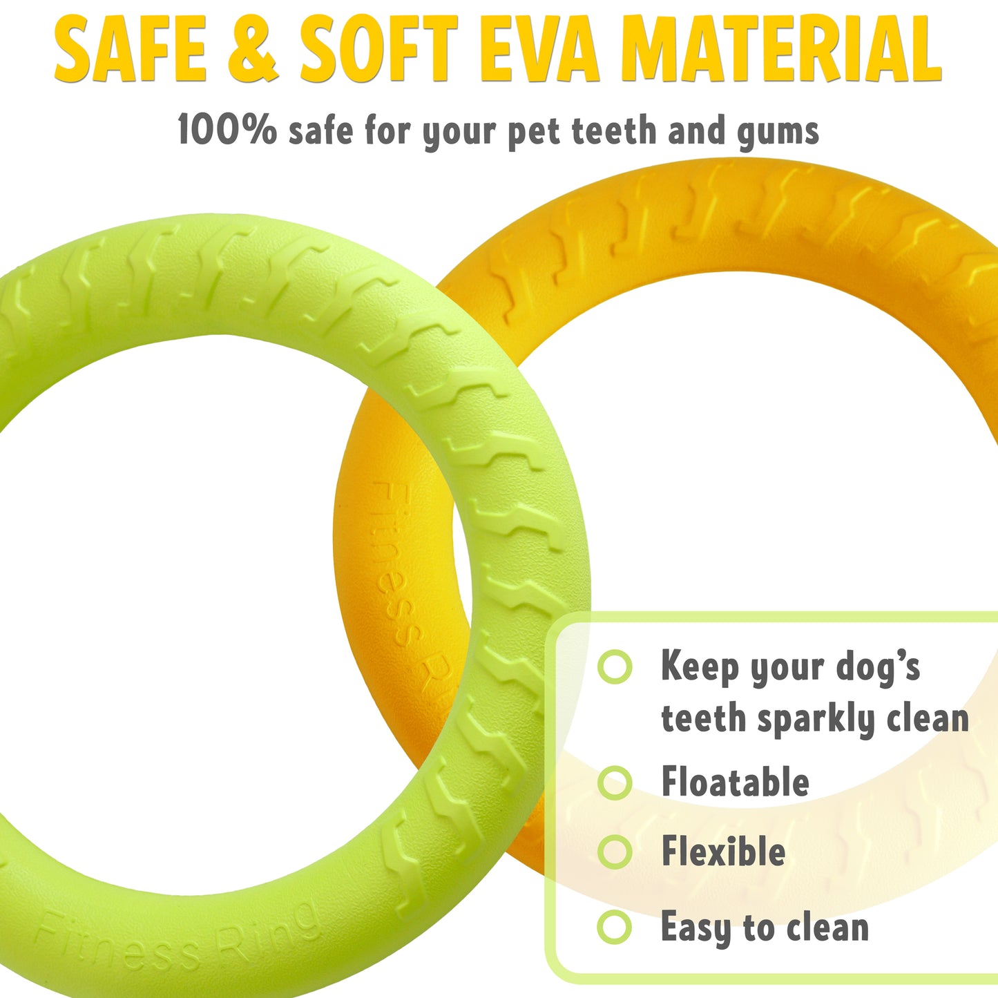 Training ring for dog 2 pack 100% safe for your pet teeth and gums