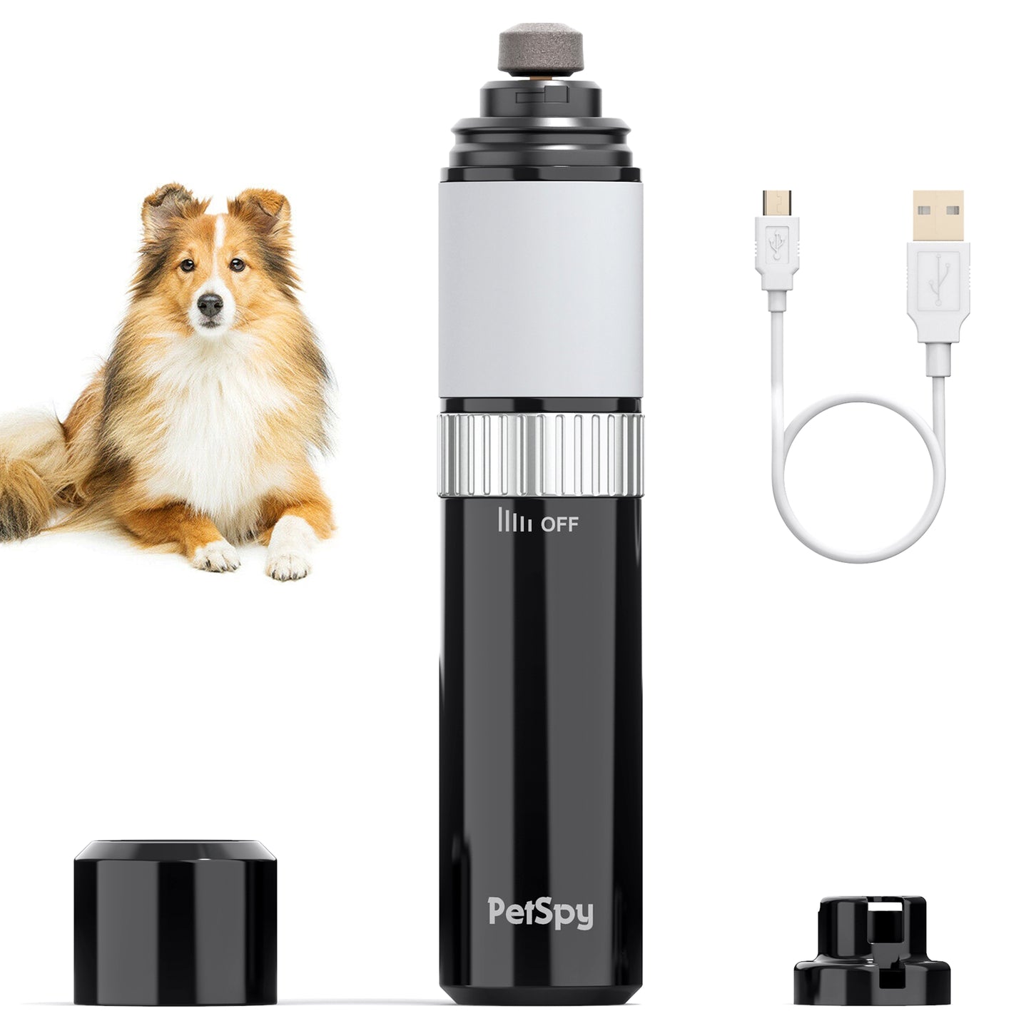 Dog Nail Grinder, Rechargeable Tool for Grooming Pet Claws