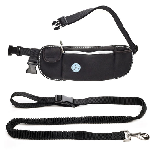 hands free Dog Leash with Pouch_waist