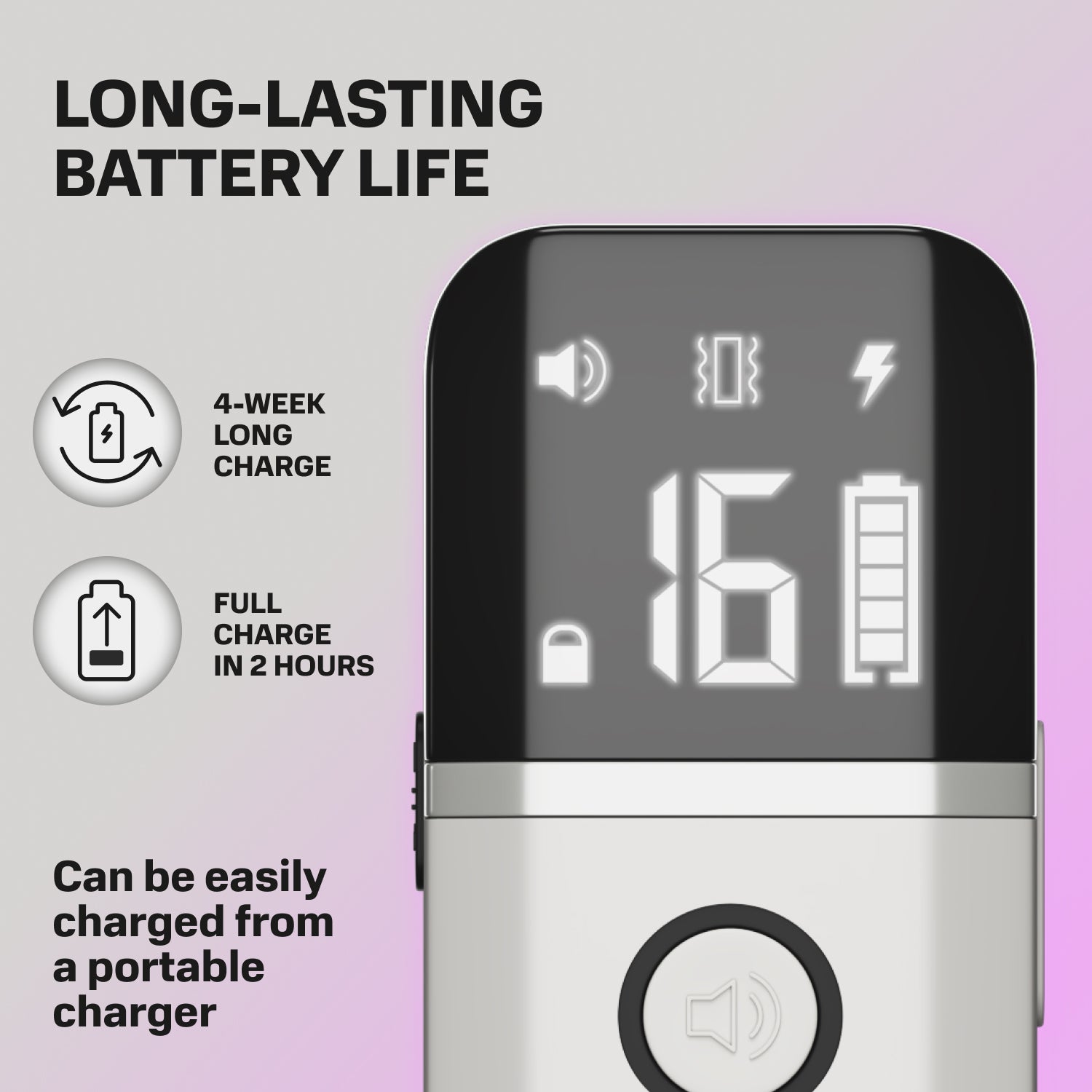lN20 has long-lasting battery life
