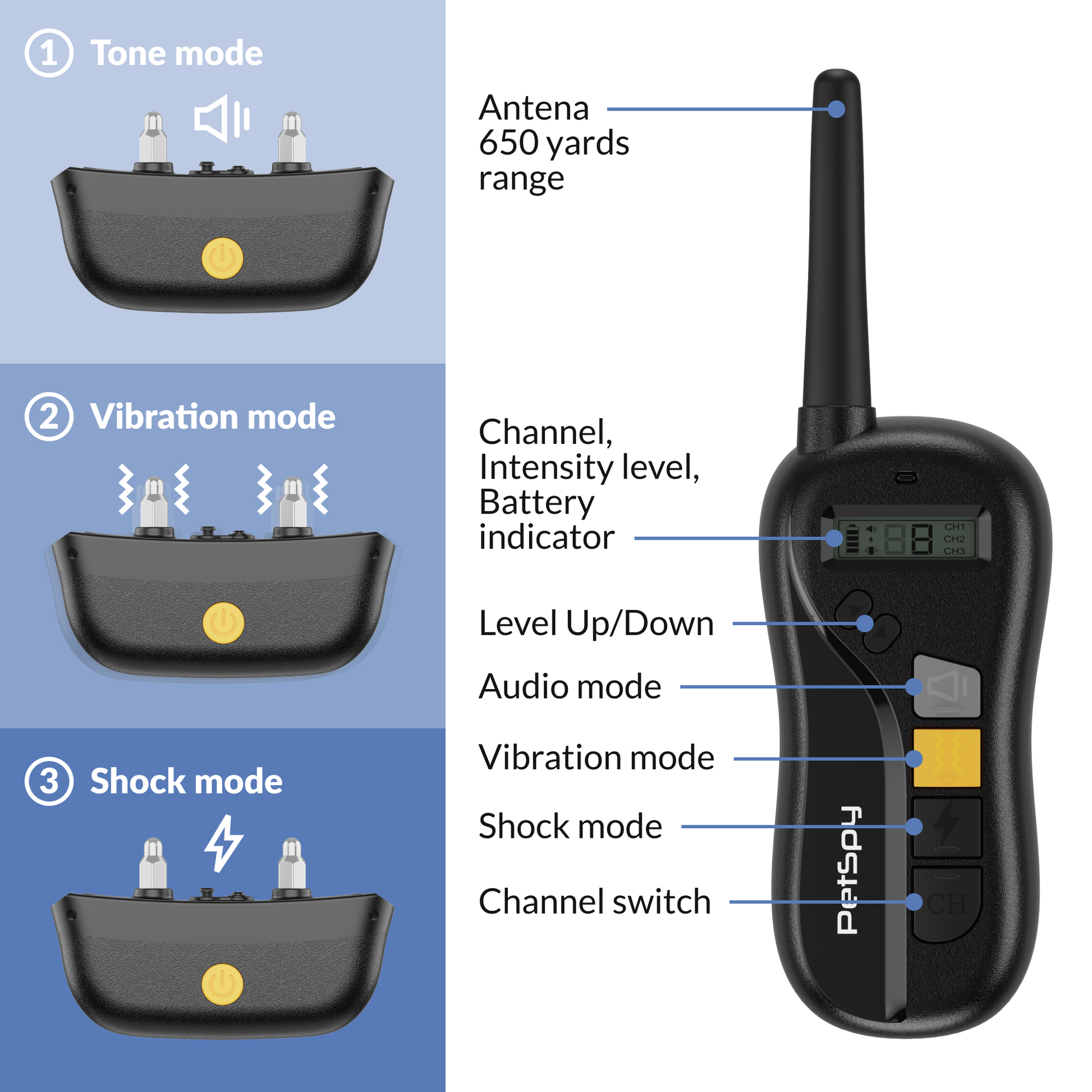 Shock collar for large dogs Water proof shock collar Shock