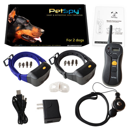 Package Contents: Training Clicker, Remote, Receivers, Charger, Sets of contact points with silicone caps, Lanyard with release button, Test Light