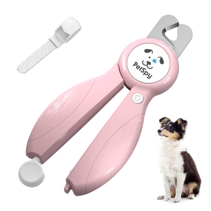 Dog Nail Clippers with Light - LED dog nail trimmer with light_color pink