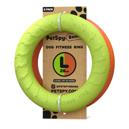 Dog Ring Toy Training ring for dog 2 pack_color green orange