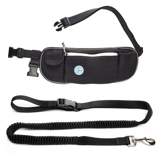 hands free Dog Leash with Pouch_waist 