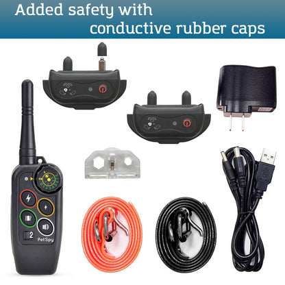 added safety with conductive rubber caps