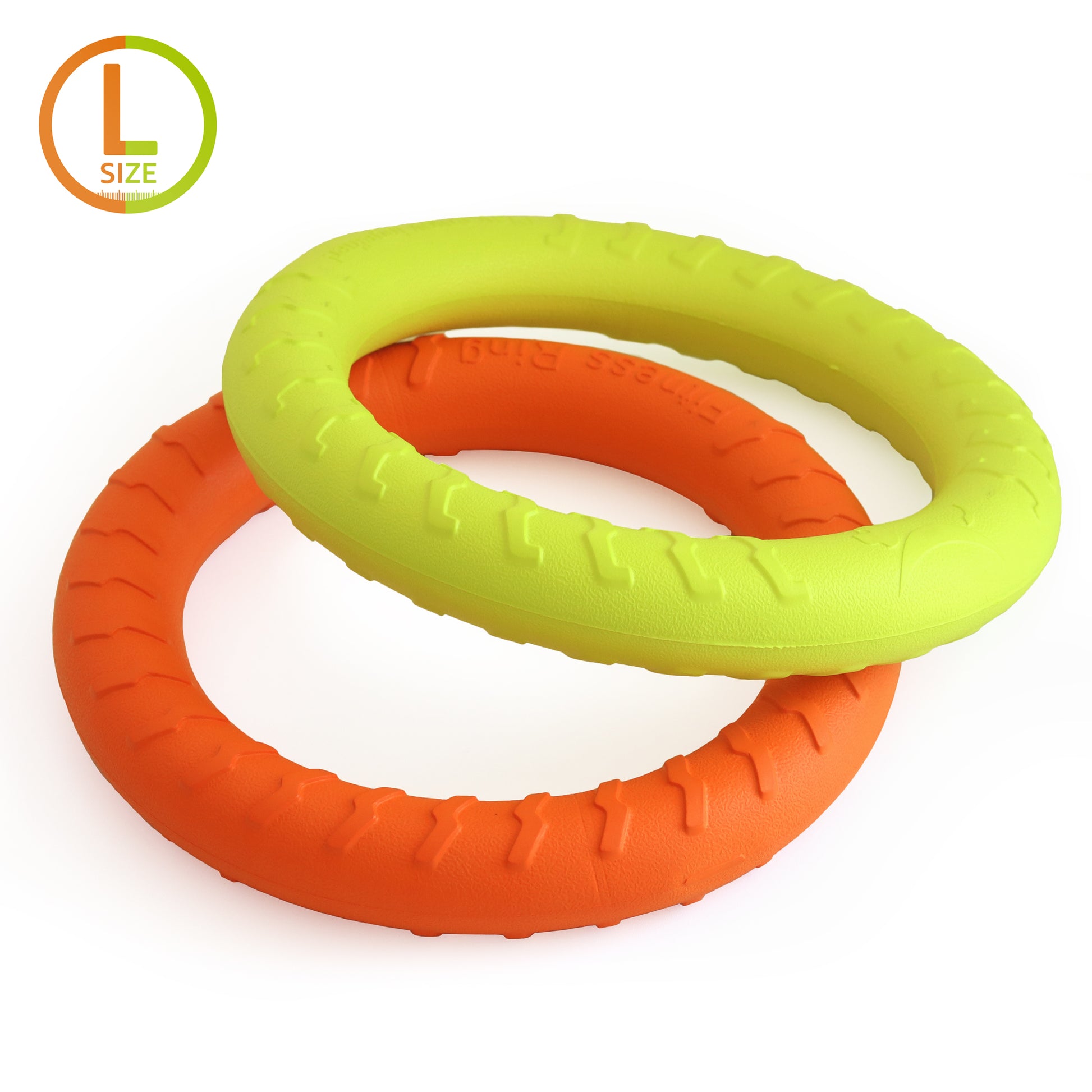 Dog Ring Toy Training ring for dog 2 pack_color green orange L size