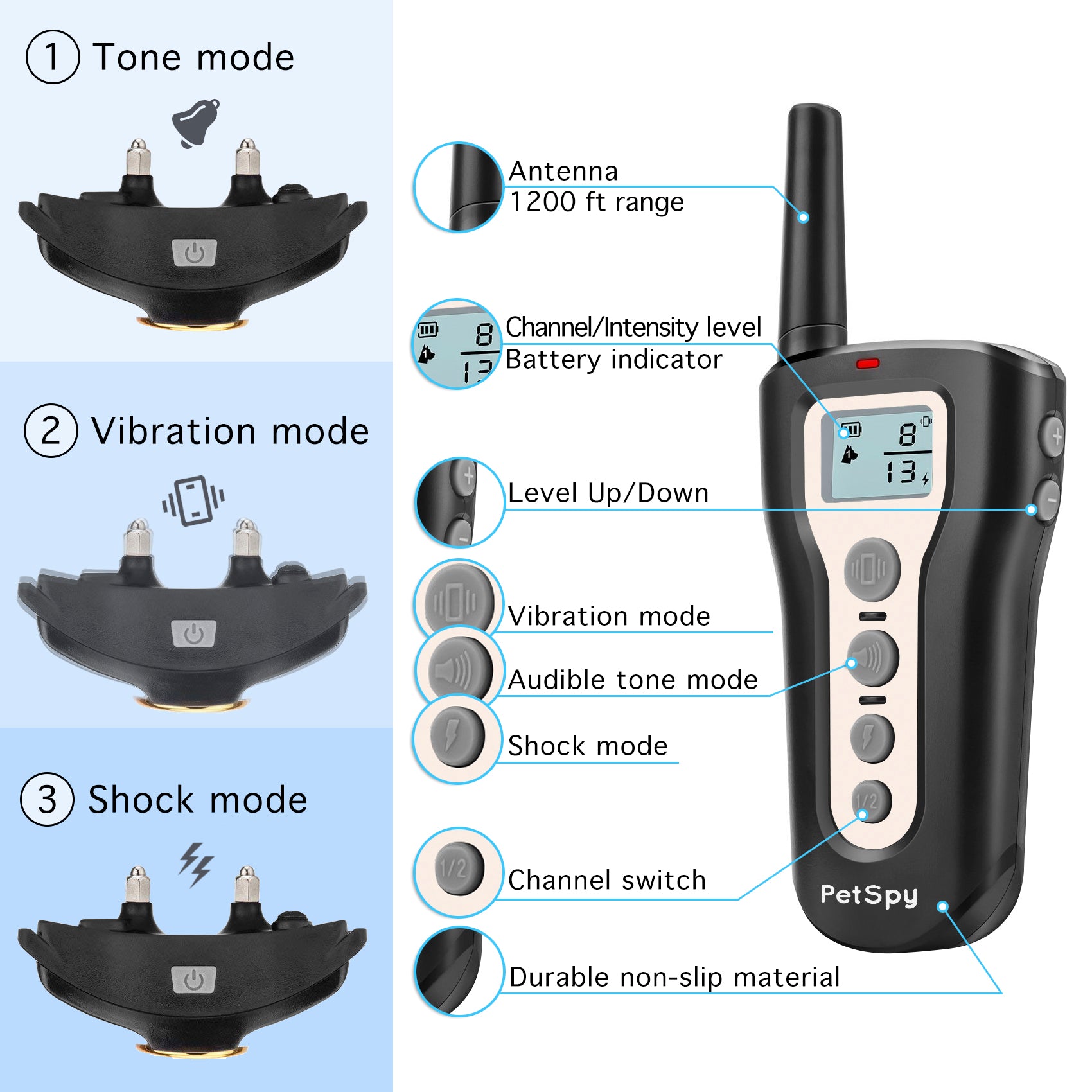 Patpet dog shock collar with hot sale remote manual