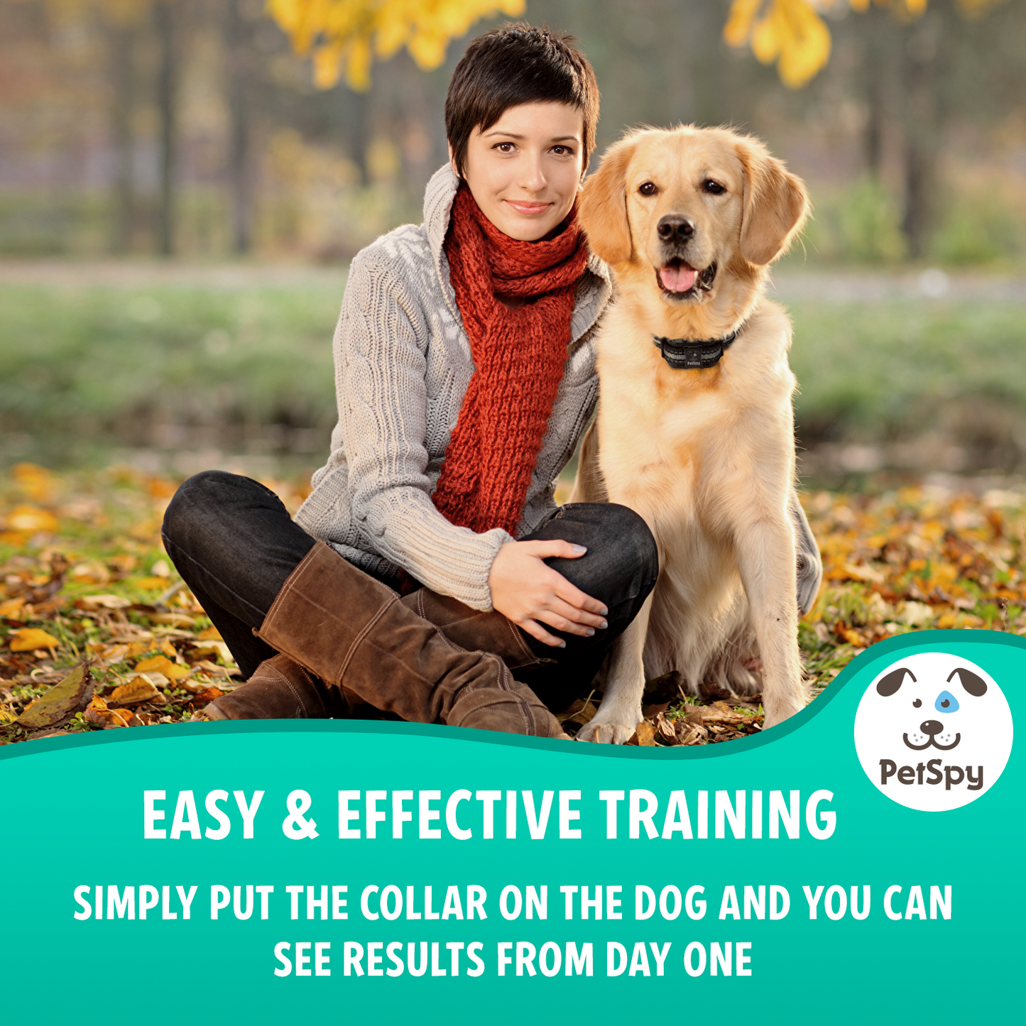 easy and effective training with smart bark control collar. Simply put the collar on the dog and you can see results from day one